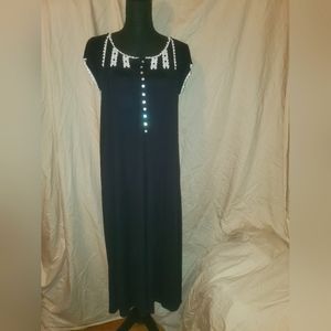 Eileen West Modal dark blue short sleeve nightgown